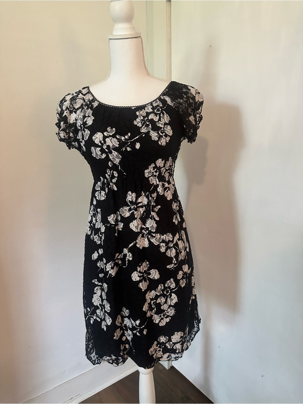 Cato Black and White Floral Mini Dress